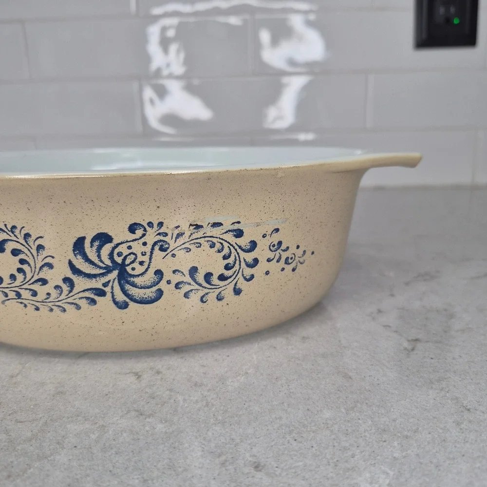 Pyrex Casserole Dish Set Homestead Blue Floral Tan Multi Size Unisex